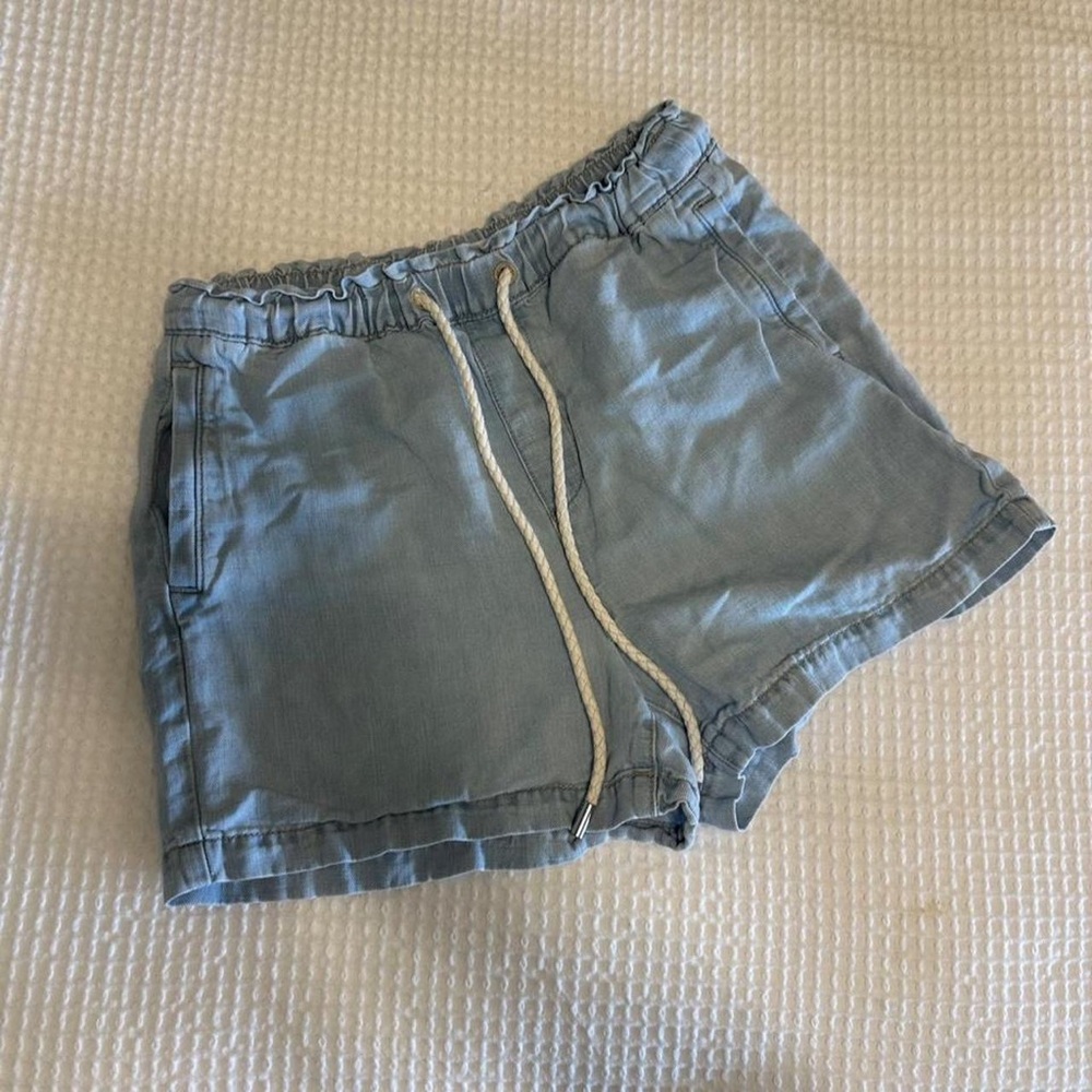 LOFT Light Blue Relaxed Drawstring Athletic Shorts